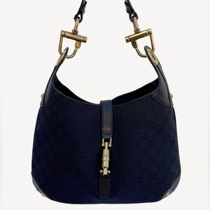 Gucci Navy and Gold Hobo Bag